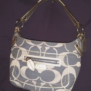 Coach Blue and Silver Purse-Small